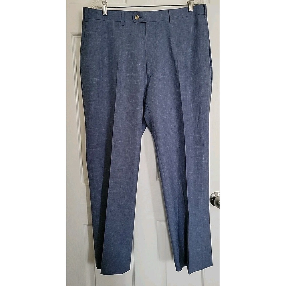 Indochino Blue White Check Mens Dress Pants 36‎ 30
